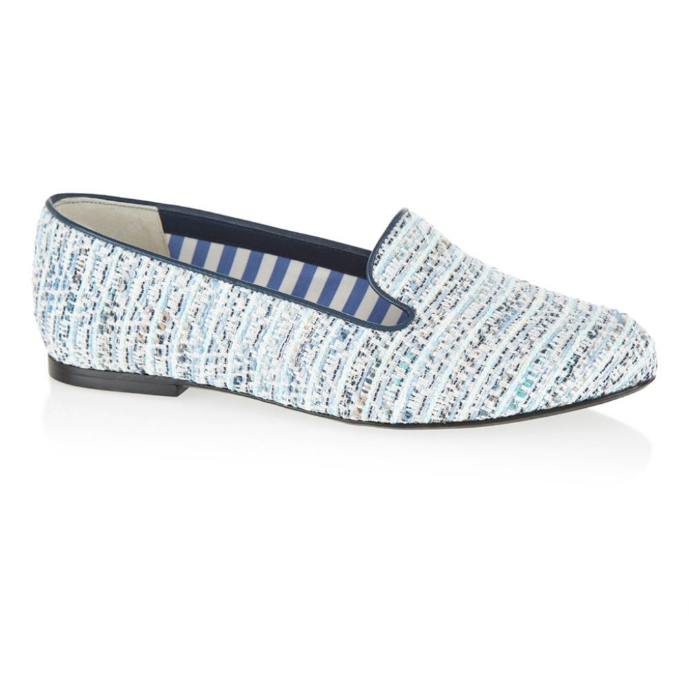 Women's Blue Tweed Loafers